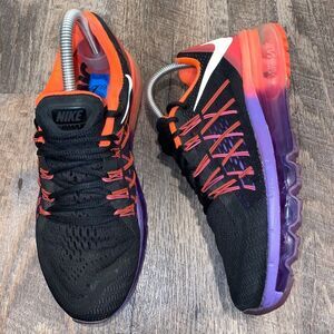 Nike Women's Sneakers Black and Orange with Purple Accents